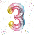 40 Inch Giant Rainbow Number 3 Balloons, Birthday Balloons, Helium Mylar Foil by Unknown