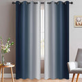 Yakamok Ombre Curtains Navy Blue and Greyish White by Yakamok