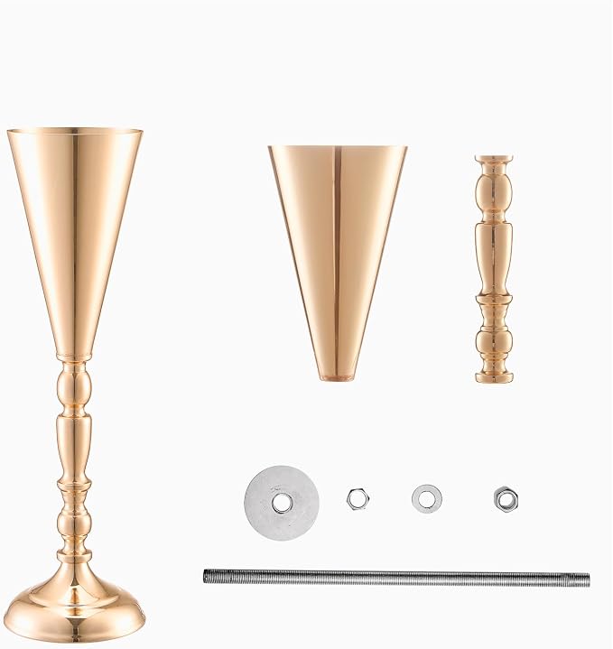 VEVOR 10PCS 43cm/16.9” Tall Wedding Flower Vase, Metal Wedding Trumpet - Image 9