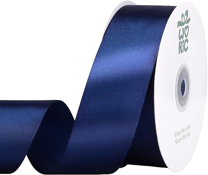 woric Navy Blue Satin Ribbon 1 1/2 Inch 60 Yards by woric