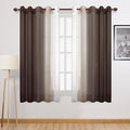 DWCN Ombre Faux Linen Sheer Curtains by DWCN
