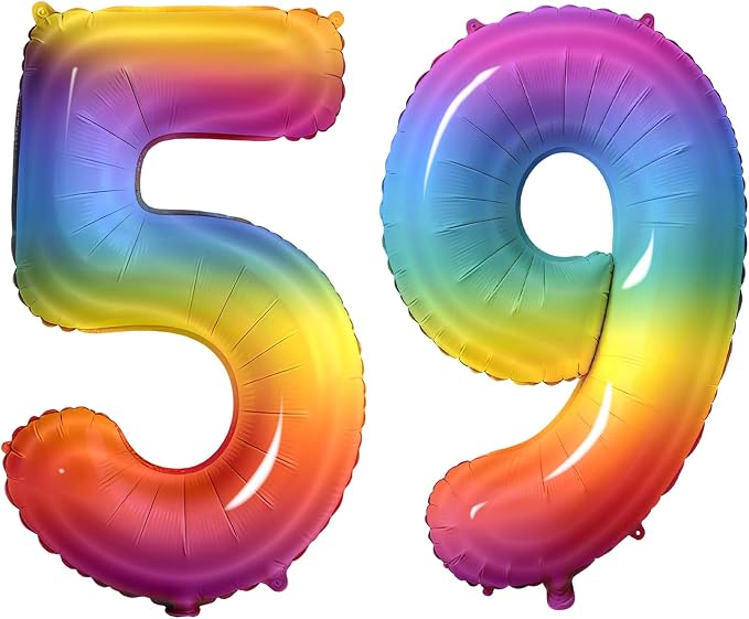 Number 59 Balloons for 59th Birthday Party Decorations, 0-100 Large No.59 by Joycard