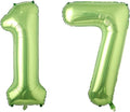 Light Green Number 17 Balloon 40 Inch, Glossy Double Digit Milestone Decor | by Unknown