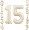 40" Beige Foil Number 15 Balloon by TNCDJKPA