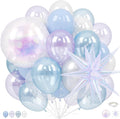 Iridescent Balloons, 12 Inch Pastel Blue Purple Transparent Latex Balloons by FEYG
