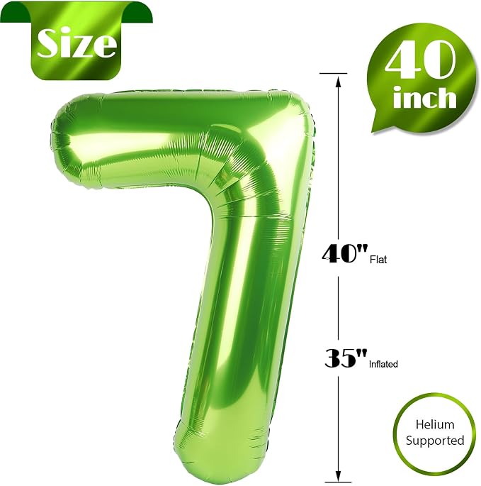 Light Green Number 7 Balloon 40 Inch - Image 5