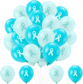 100 Pcs Ovarian Cervical Cancer Awareness Decorations, 12 Inch Teal Ribbon by Unknown