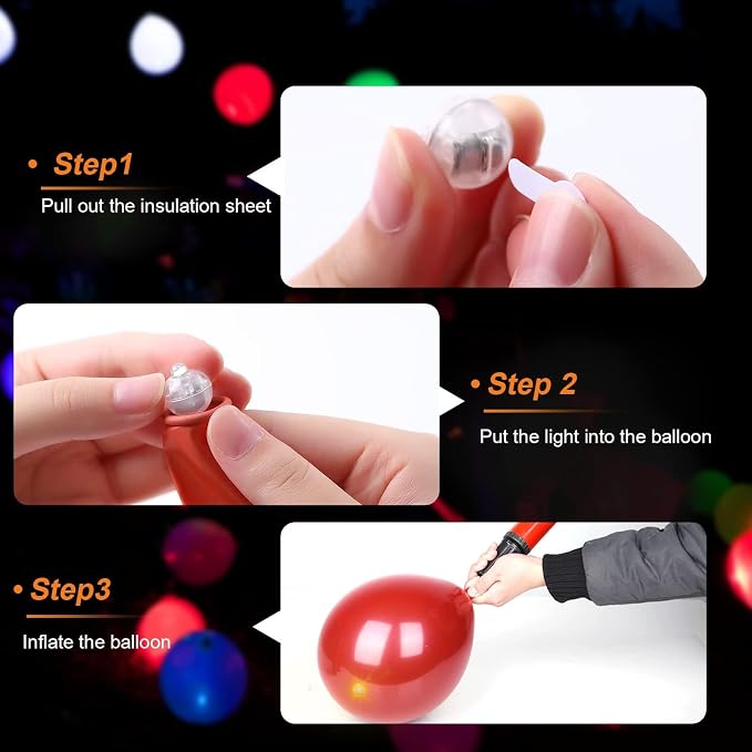 200pcs Warm White Balloon Lights, Round LED Mini Lights - Image 4