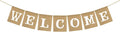 Rainlemon Vintage Rustic Jute Burlap Welcome Banner Home Fireplace Mantel by Rainlemon