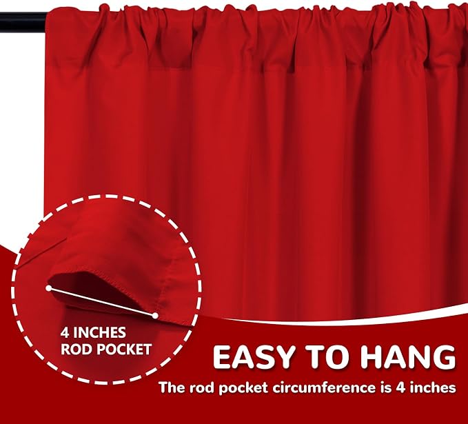 Red Backdrop Curtains for Christmas Party Valentine's Day Arch Stage Wedding - Image 5