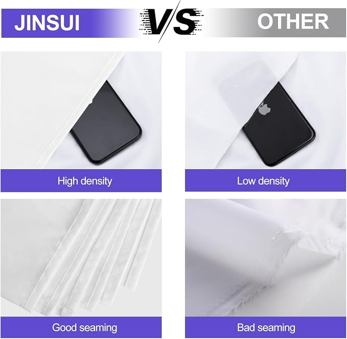 JINSUI White Backdrop Curtain for Photoshoot, Large Fabric 10x20 ft | Thick - Image 6
