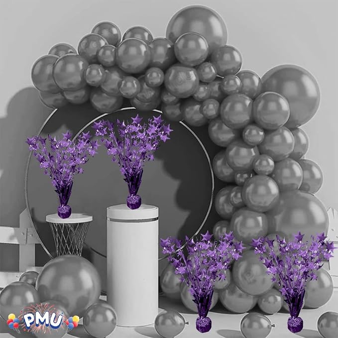 PMU 12 Pack Bursting Star Metallic Foil Spray Centerpiece- Purple Prismatic - Image 3