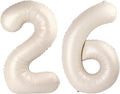 40 Inch Cream White Mylar Foil Number 26 62 Birthday Balloon, 26 Boy Girl Party by Upgesy