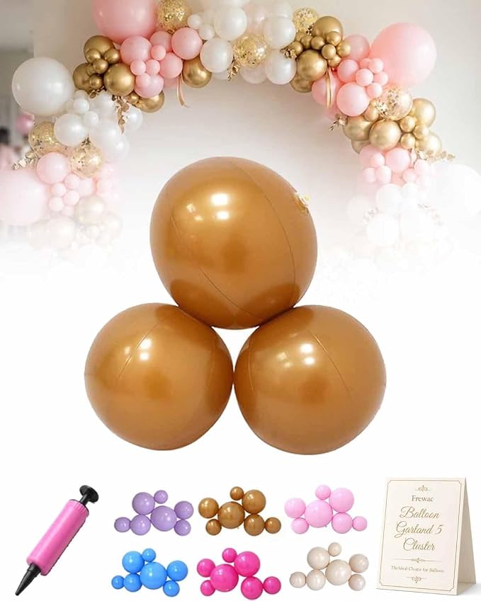 Reusable Balloon Garland 5 Cluster Inflatable Latex Free PVC Clusters Arch Kit by Frewac