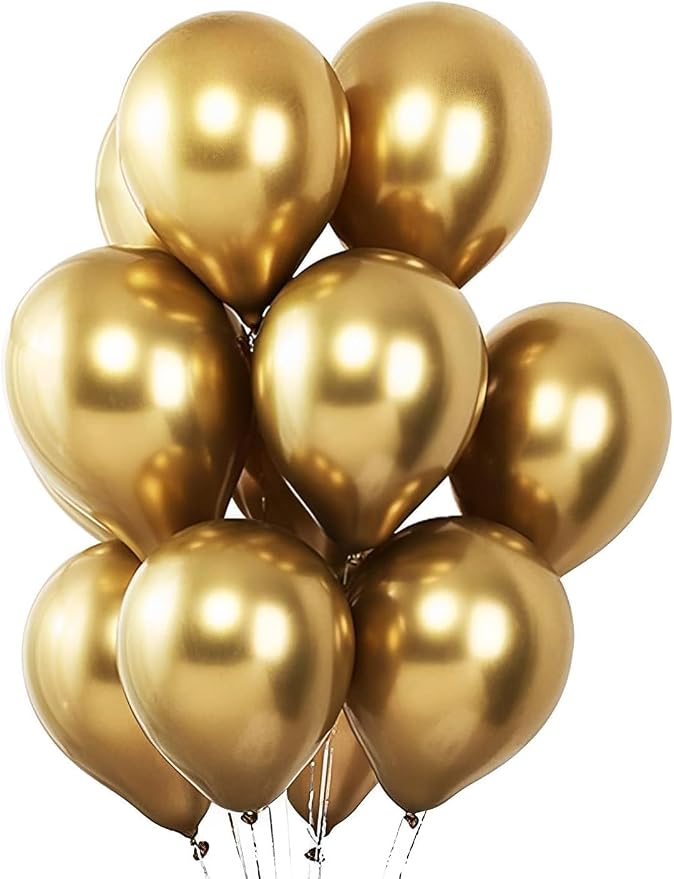 Voircoloria 66pcs Metallic Gold Latex Party Balloons, 12inch | - Image 4