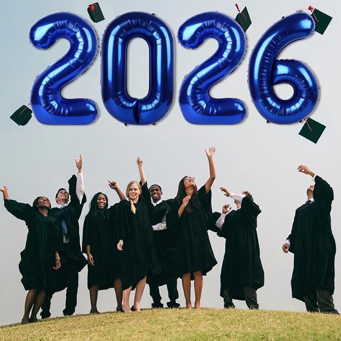 2026 Balloon Numbers Party Decorations, 40In Navy Blue Balloons | Eye-catching - Image 4