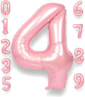 RainbowQ Pink 4 Balloon Number 40 Inch 0-40 Foil Large Balloons | Big Mylar 4 by RainbowQParty