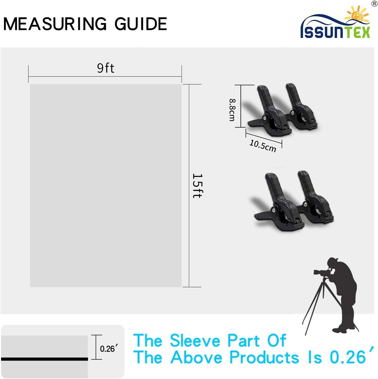 ISSUNTEX 9X15 ft Background Polester Backdrop, Photo Studio, Collapsible High Density Screen for Video Photography and Television-Blue