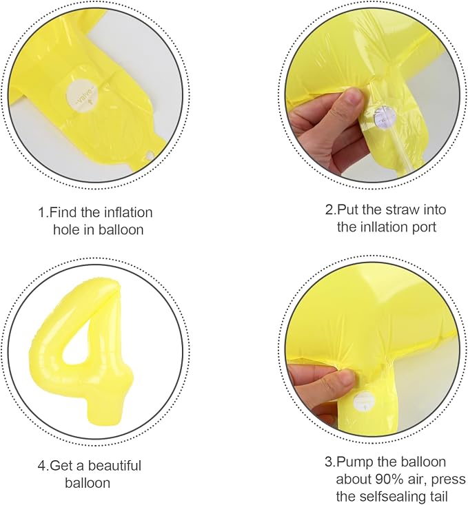 3 Balloon Number 40 Inch for Yellow Birthday Party Decorations | Mix & Match - Image 6