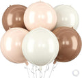 Cream Brown Balloons Foil, 22 Inch Round Ball Baloons by Saxuxu