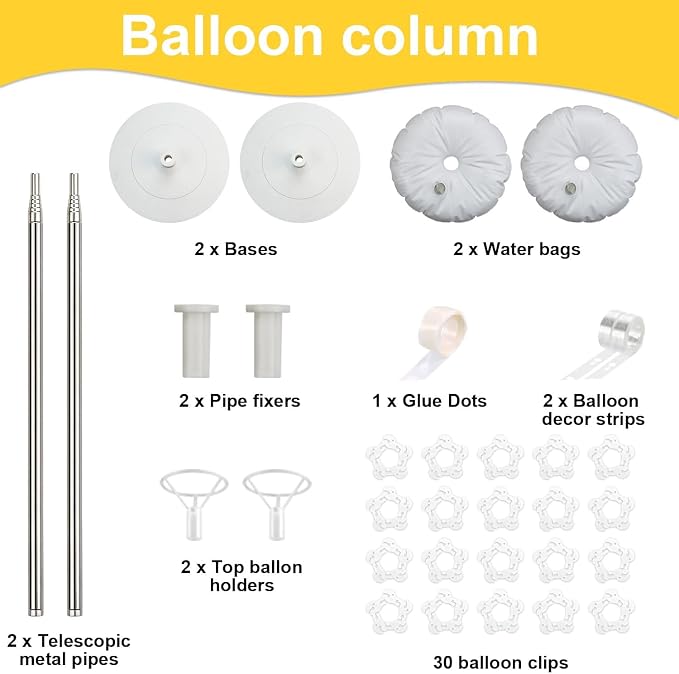 Balloon Column Kit Set of 2, 2 Set Balloon Table Stands, 6.56 Ft Reusable Metal - Image 2