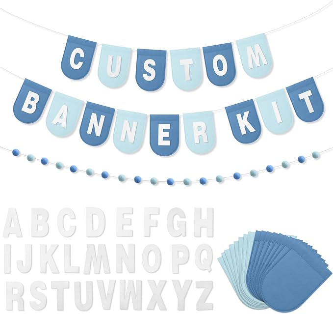Hahafelt 125 Pcs Make Your Own Banner Kit Personalized Handmade Name Scallop by Hahafelt