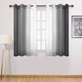 DWCN Faux Linen Ombre Sheer Curtains by DWCN