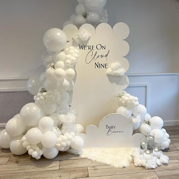 Awenztech 120pcs 5 inch White Latex Balloons | Engagement, Bridal Shower - Image 3