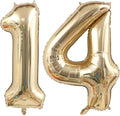 Light Gold 14 Number Balloons 40 Inch Giant Champagne Gold Birthday Numbers | by ANGEL+Q+HOUSE