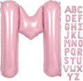 Pink Letter M Balloons, M Balloon 40 Inch Foil Helium M Balloon Letter | Pink M by BBPOOL