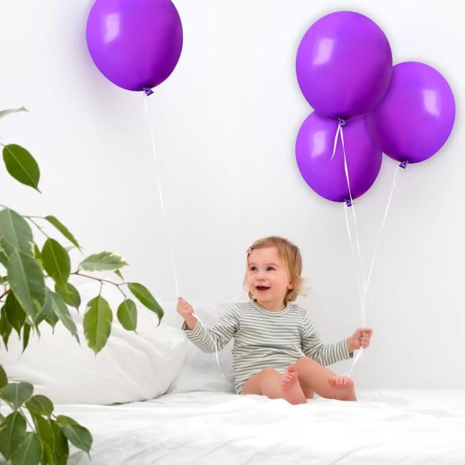 Purple Balloons 100 Pack 12 inch Thicken Latex Matte Purple Balloons - Image 6