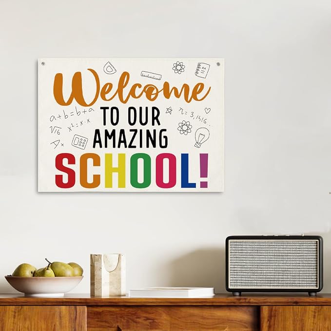 Back to School Banner, Welcome to Our Amazing School Poster, Canvas Wall Art - Image 6