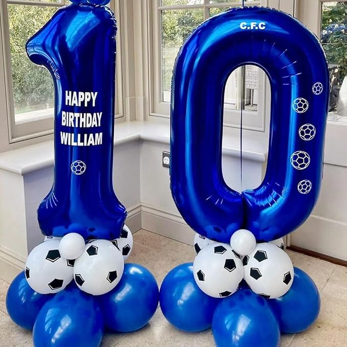 Navy Blue 10 Balloon Numbers, 40 Inch Dark Blue 10th Birthday Balloons Large - Image 3