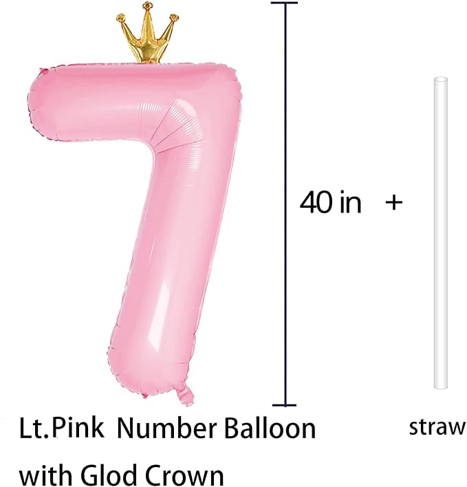 Giant Light Pink Number 7 Balloon - Image 3