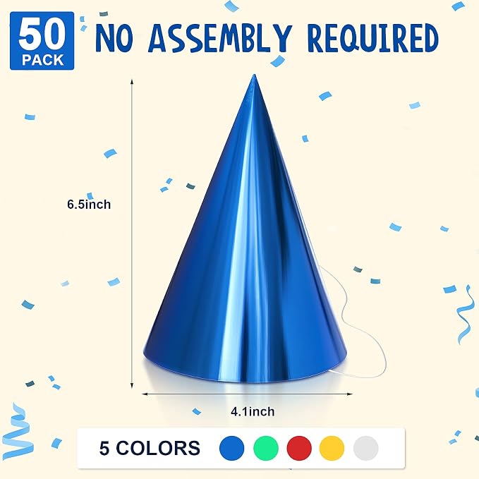 Sumind 15 Pieces Colorful Birthday Party Hats Cone Hats - Image 2