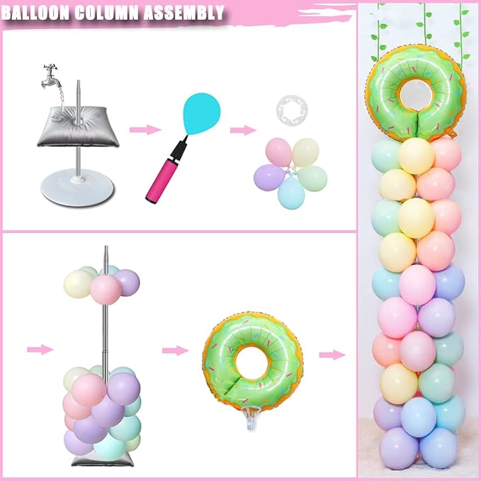 DECOJOY Balloon Column Stand Set of 2, Adjustable 7 Feet Ballon Arch Stands - Image 6