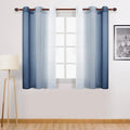 DWCN Blue Faux Linen Ombre Sheer Curtains by DWCN