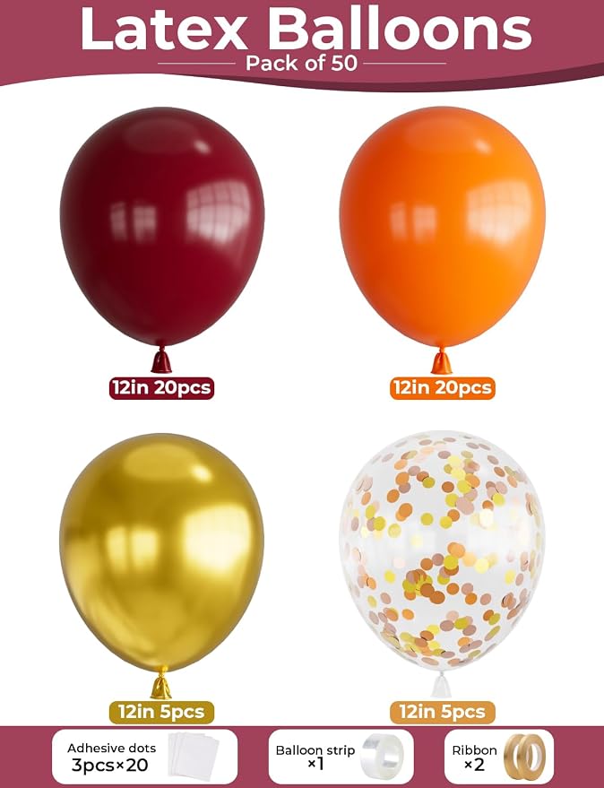 Fall Balloons, 12 Inch Thanksgiving Balloons Set - Image 4
