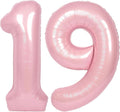 SUWEN 40 Inch Pink Large 19 Number Balloons Big Foil Helium Number Balloons 0-9 by SUWEN