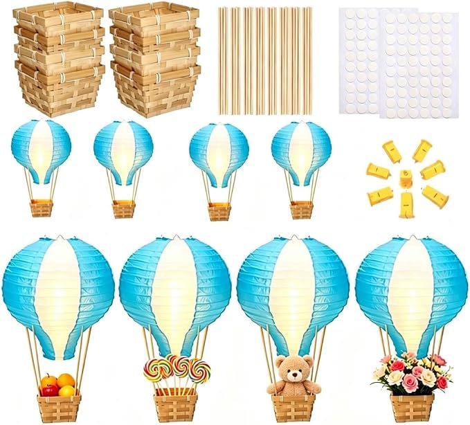Palmhill 8 Sets 11.8" Hot Air Balloon Decorations Lanterns by Palmhill