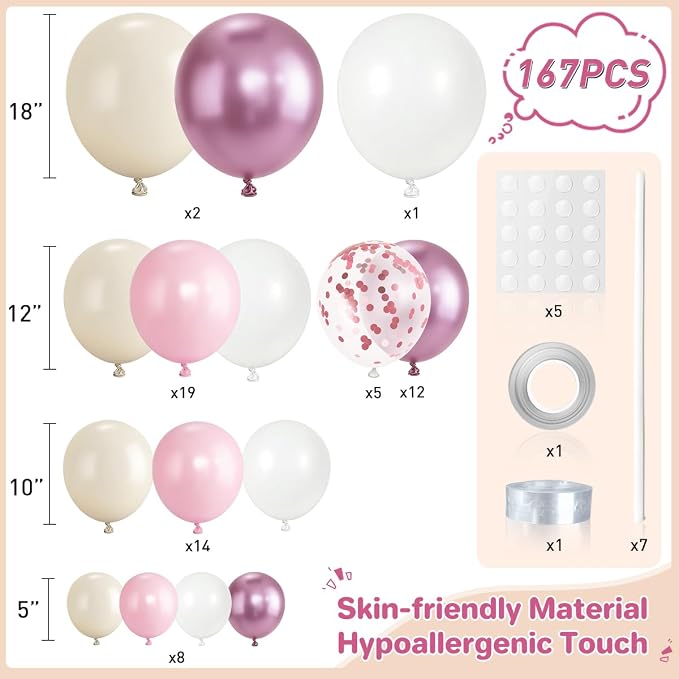 Pink and White Balloon Garland Arch Kit - Image 2