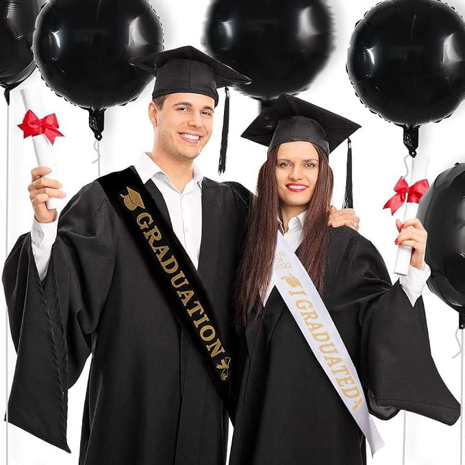 TONIFUL 30Pcs 18 Inch Large Black Round Shape Foil Balloons Big Black Circle - Image 4