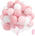 60pcs Light Pink Balloons with Clear Pastel Pink and White Balloons by Leraqertra