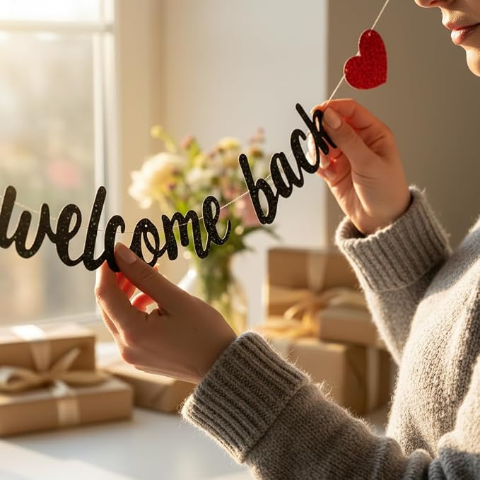 Welcome Back We Missed You So Much Banner, Glitter Welcome Back Sign - Image 2