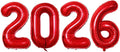 42 Inch 2026 Red Foil Number Balloons by GOER