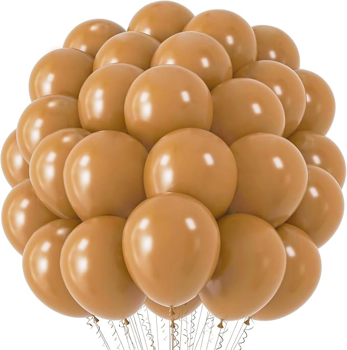 Voircoloria 66pcs Brown Latex Party Balloons, 12inch | by Voircoloria