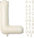 Cream Name Balloon Letters, Large Mylar Helium Alphabet L Custom Balloon Letter by Lingqiang