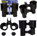 Patented Clamp On Boat Cup Holder |Multifunction Dual Drink Caddy by RoboCup