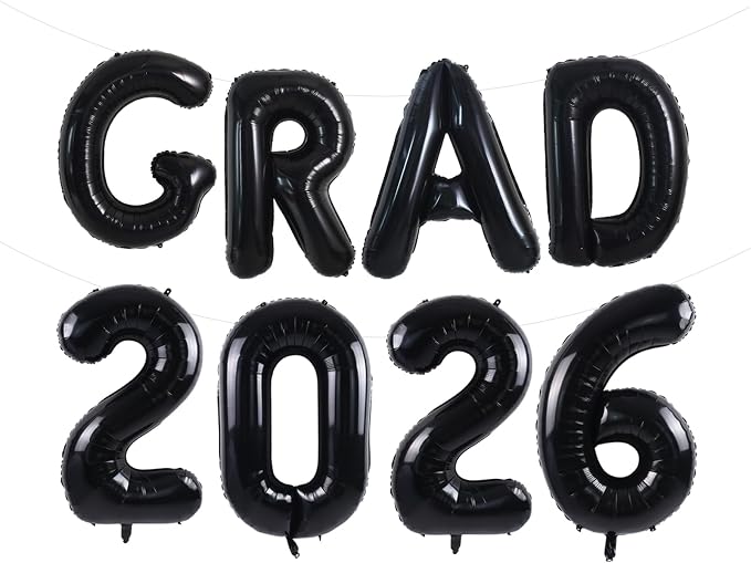 TONIFUL Graduation Balloons 16 Inch Black Grad Balloons 16 Inch Black Large by TONIFUL
