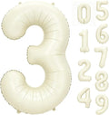 40 Inch Beige Number 3 Foil Balloon by Unknown